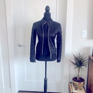 🖤La Gazzetta textured black leather jacket size 1/xs